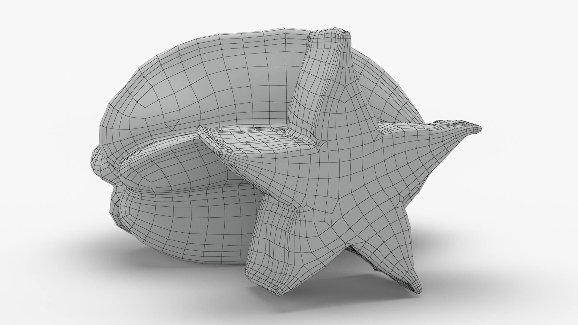 Green Star Fruit and Slice 3D Model