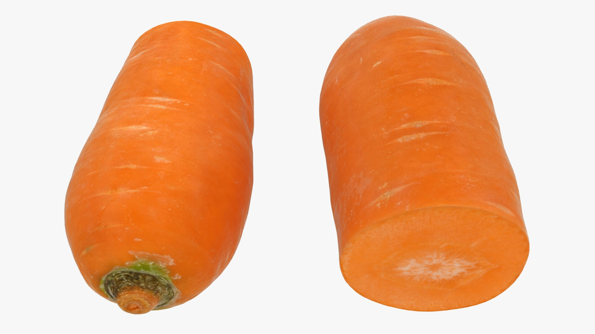 Realistic Half Carrot 3D Model