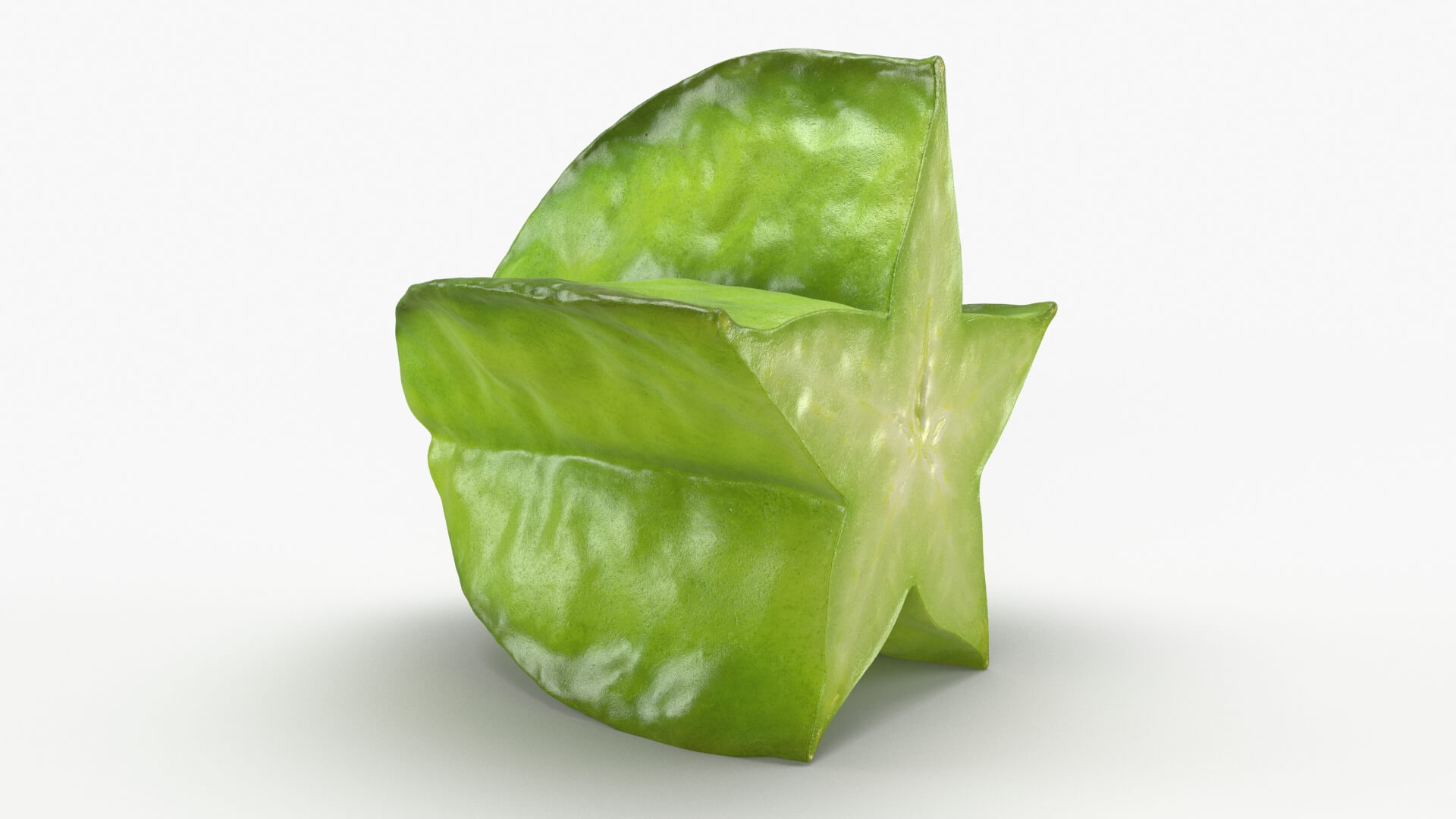 Half Cut Star Fruit 3D Model