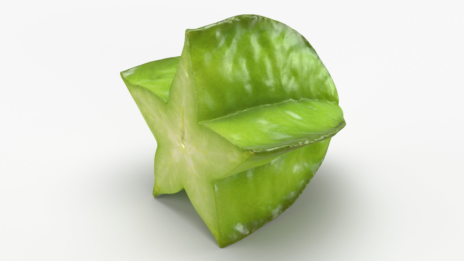 Half Cut Star Fruit 3D Model