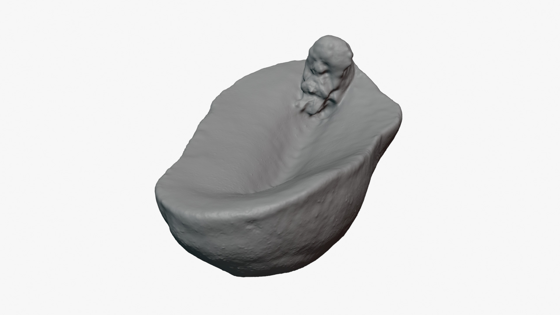 Half Peeled Peanut 01 - For 3D Print 3D Model