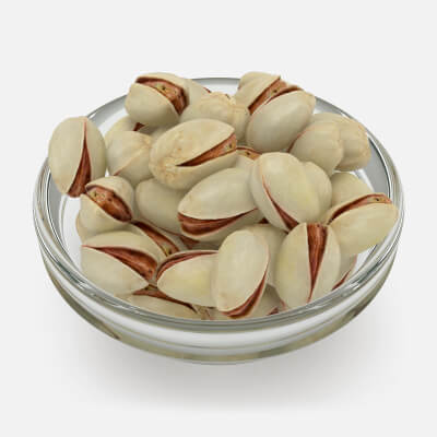 Pistachios in a Glass Bowl