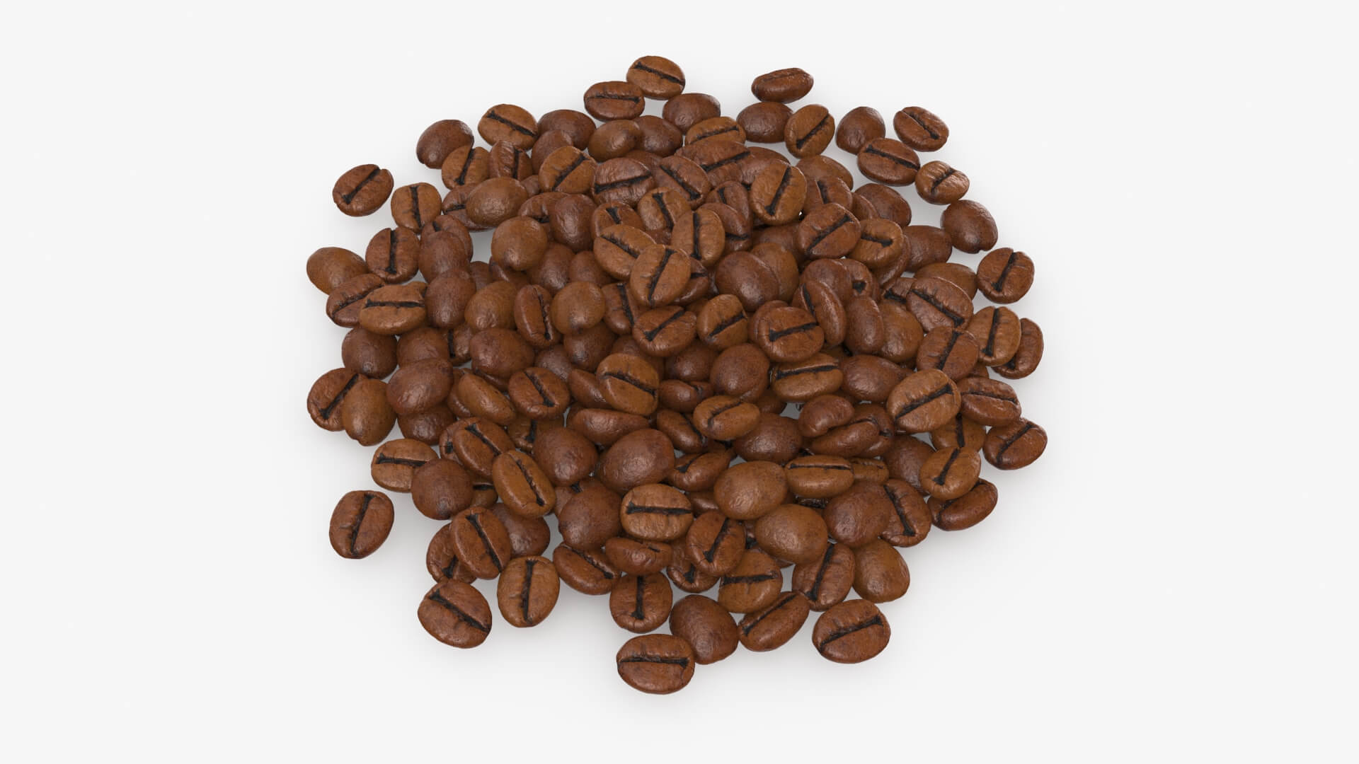 Scattered Coffee Beans 3D Model