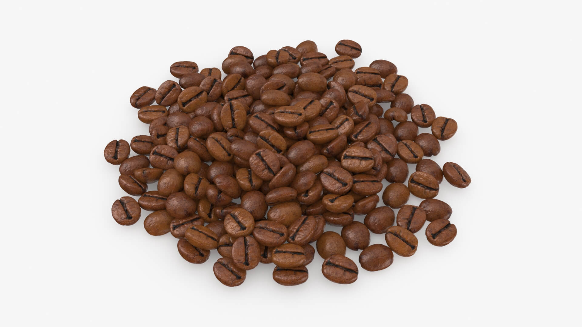 Scattered Coffee Beans 3D Model