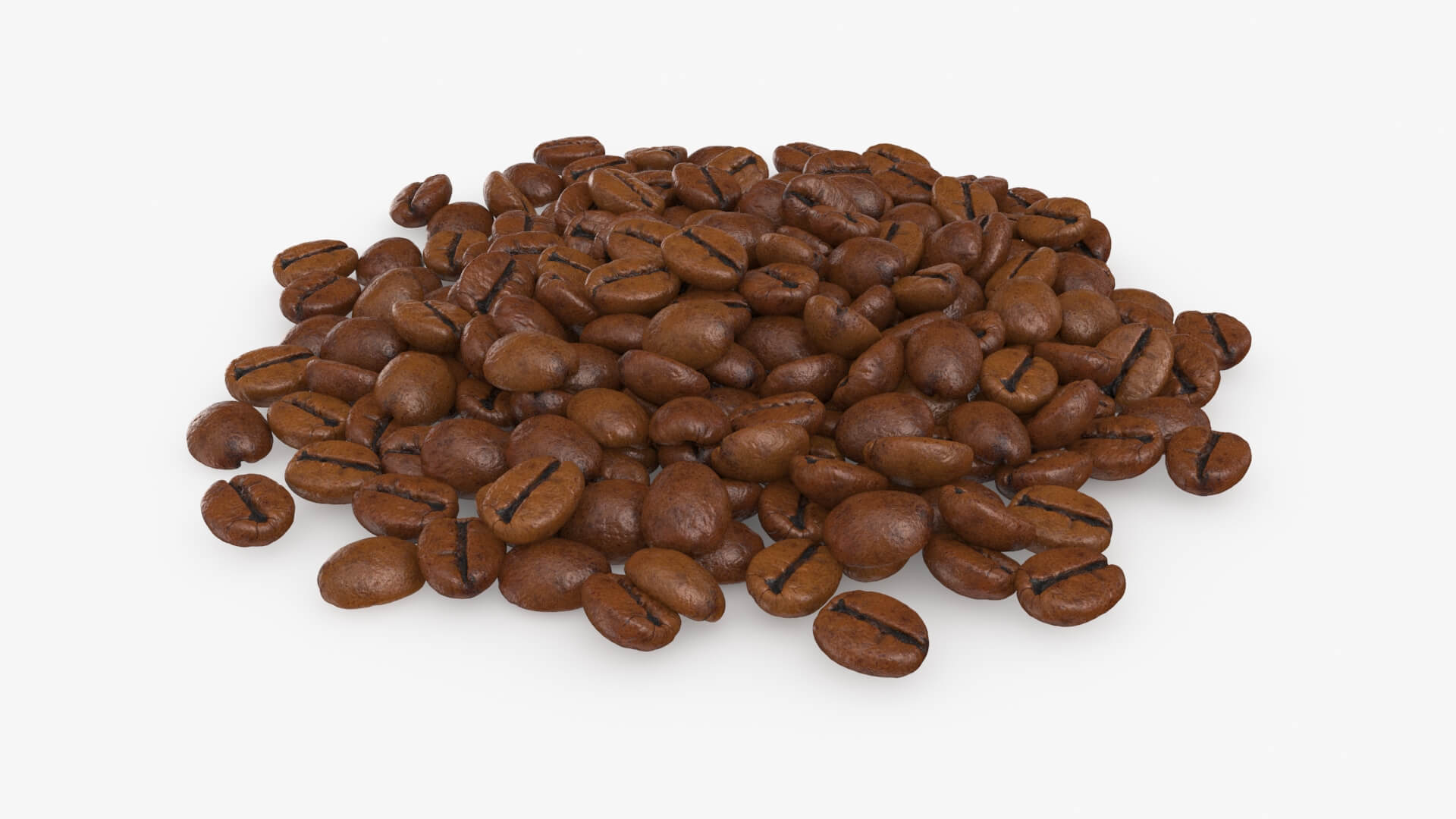 Scattered Coffee Beans 3D Model