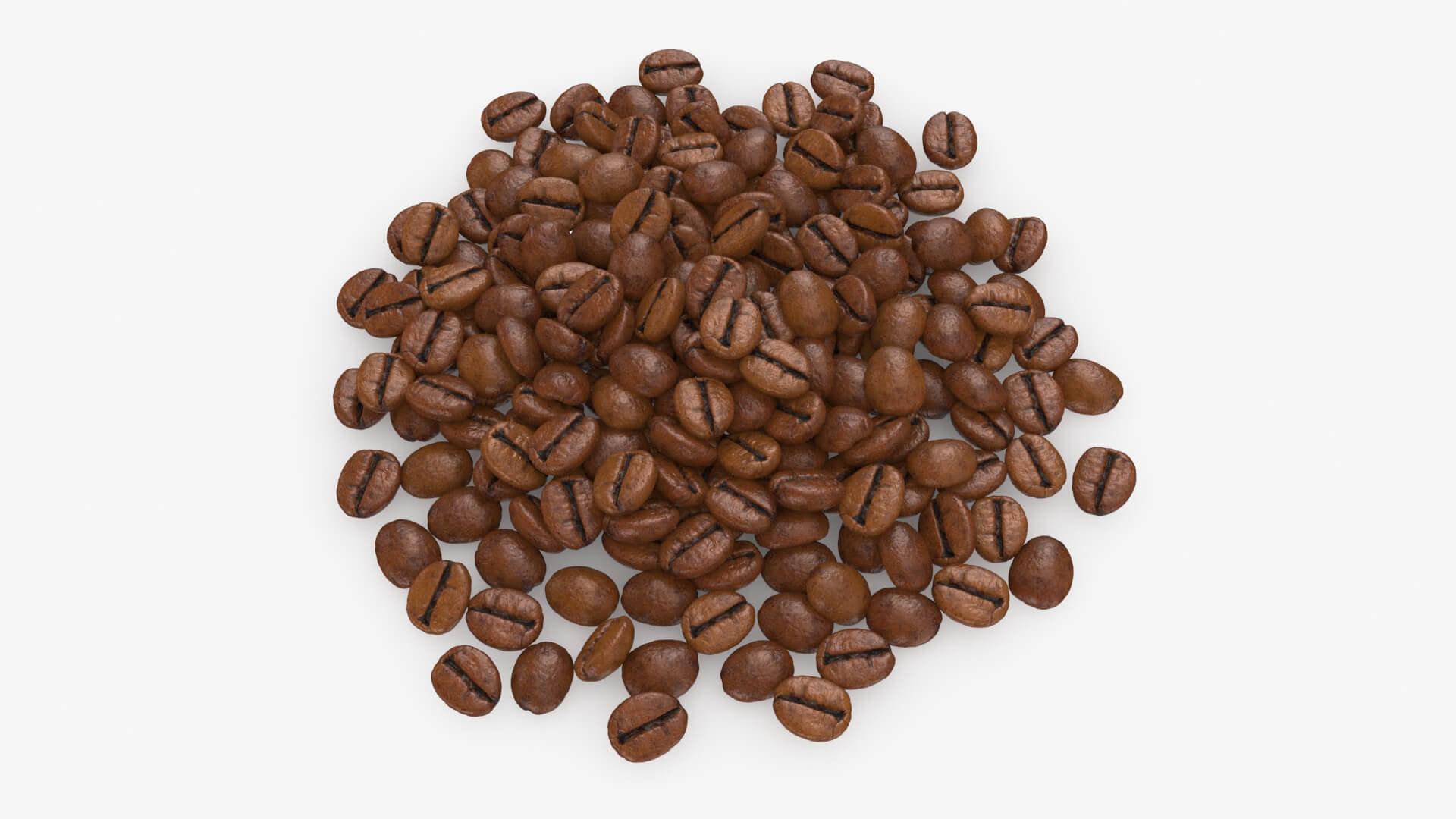 Scattered Coffee Beans 3D Model