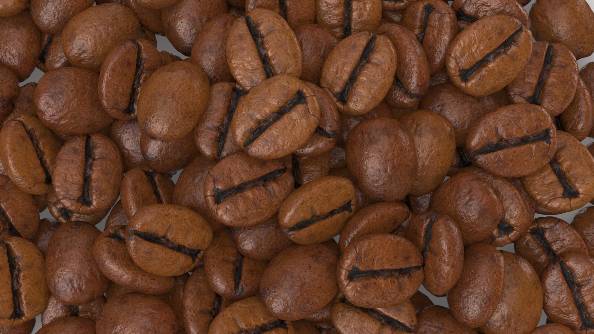 Scattered Coffee Beans 3D Model