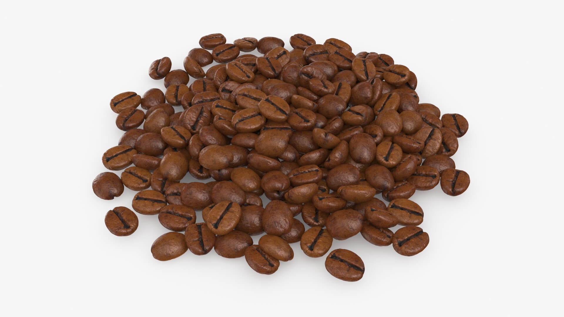 Scattered Coffee Beans 3D Model