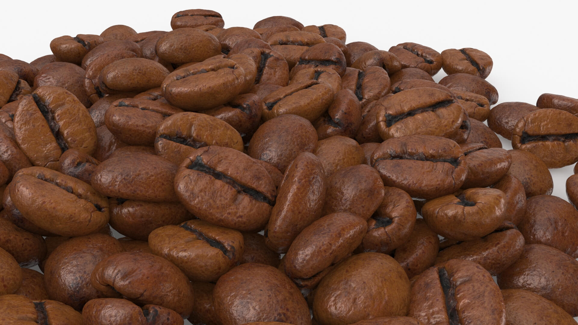 Scattered Coffee Beans 3D Model