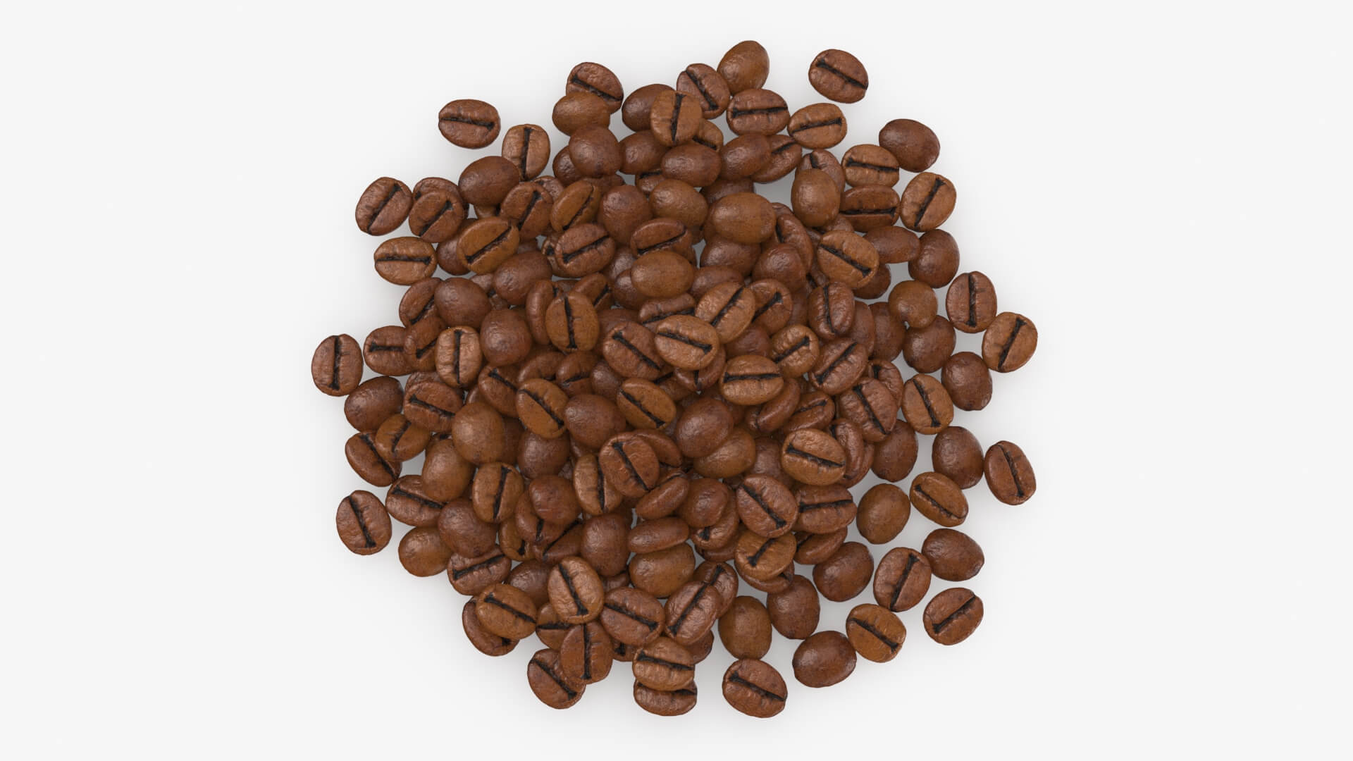 Scattered Coffee Beans 3D Model