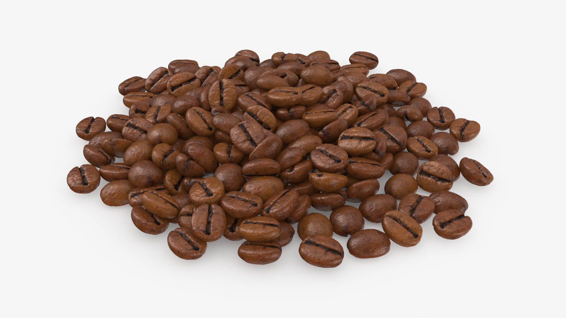 Scattered Coffee Beans 3D Model