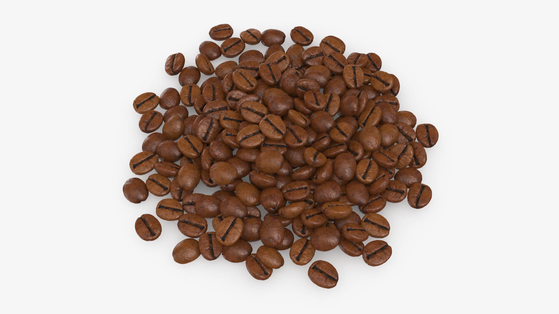 Scattered Coffee Beans 3D Model