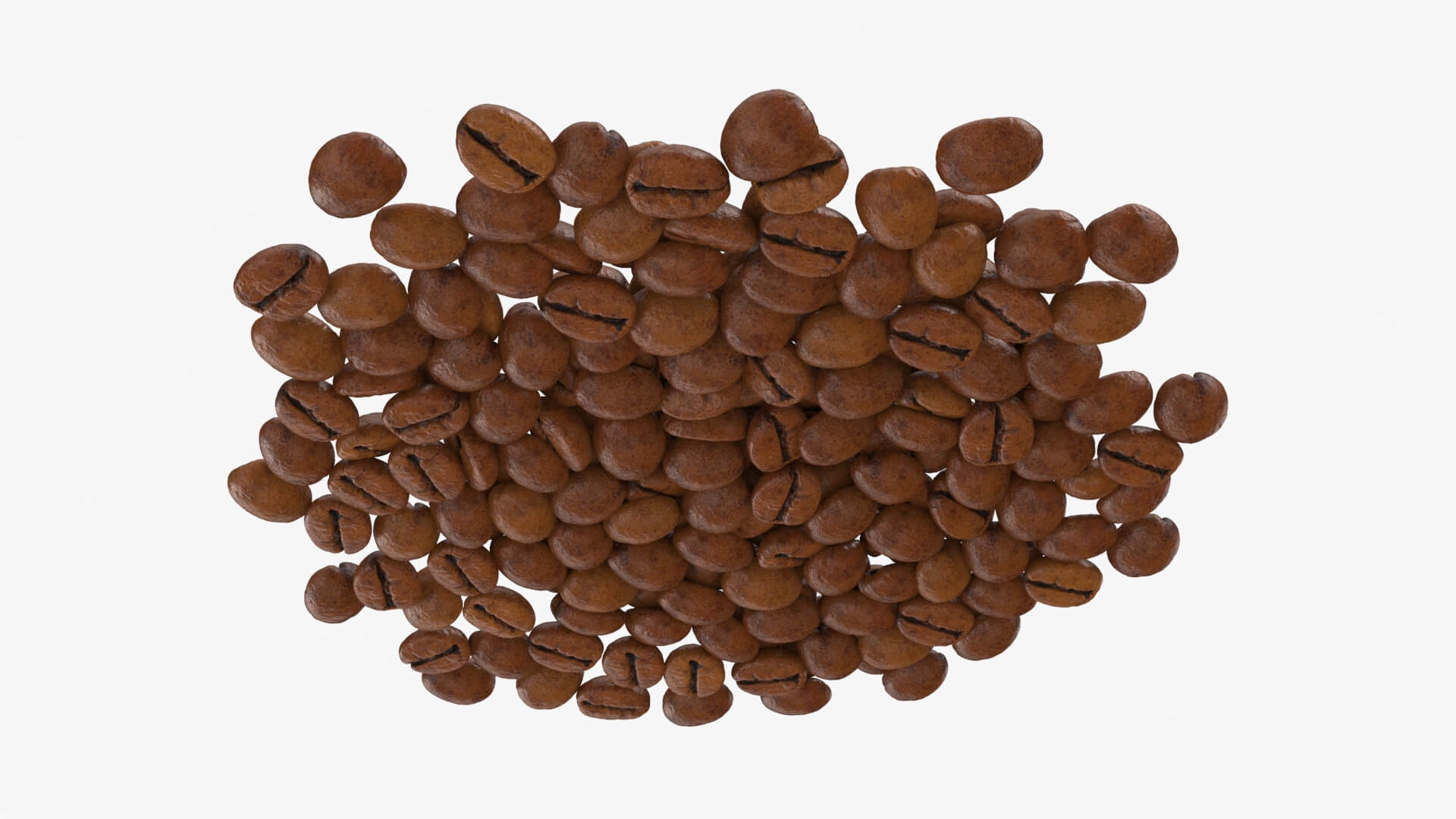 Scattered Coffee Beans 3D Model