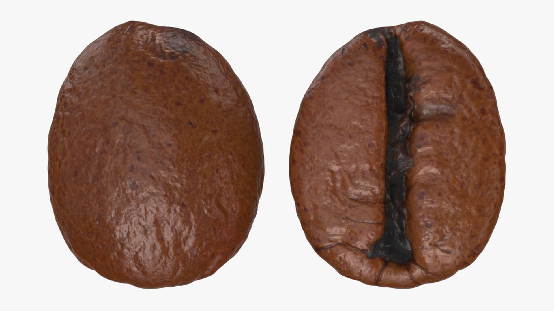 Scattered Coffee Beans 3D Model
