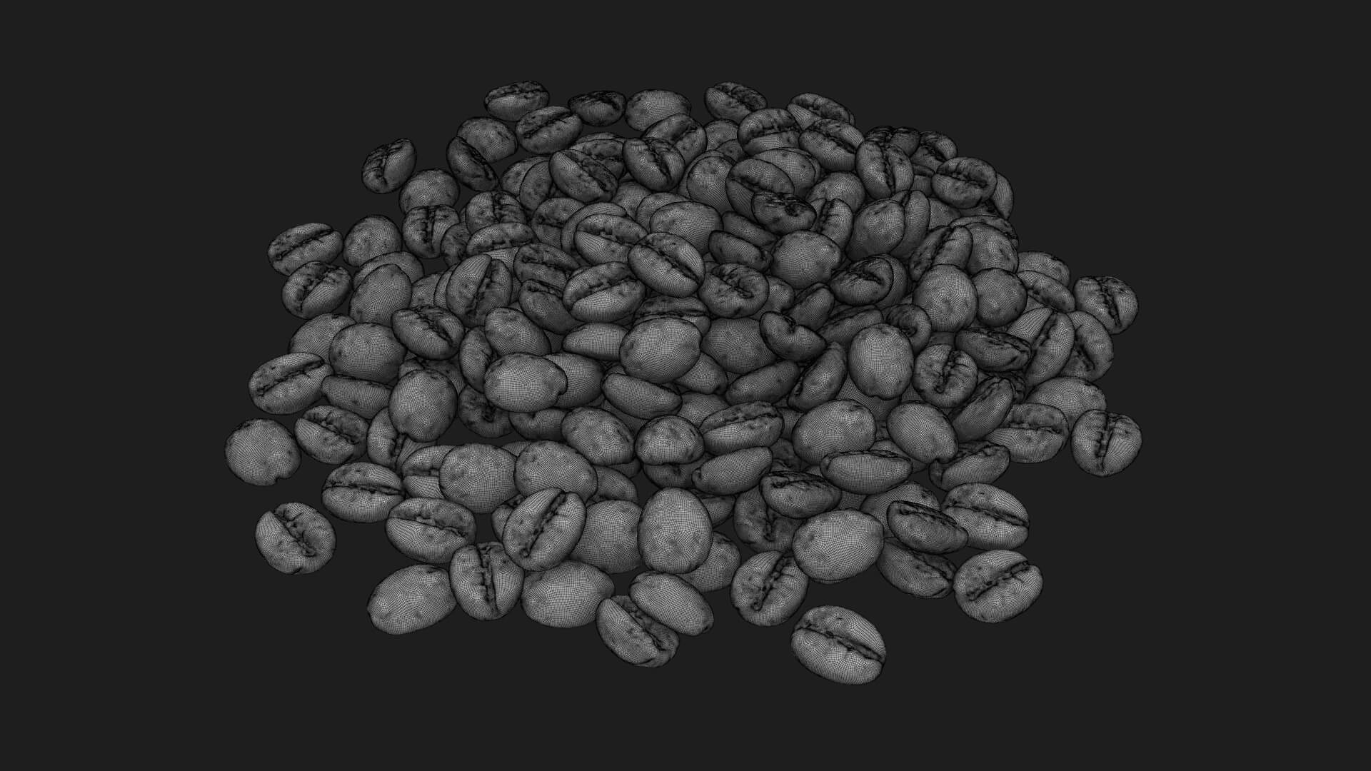 Scattered Coffee Beans 3D Model