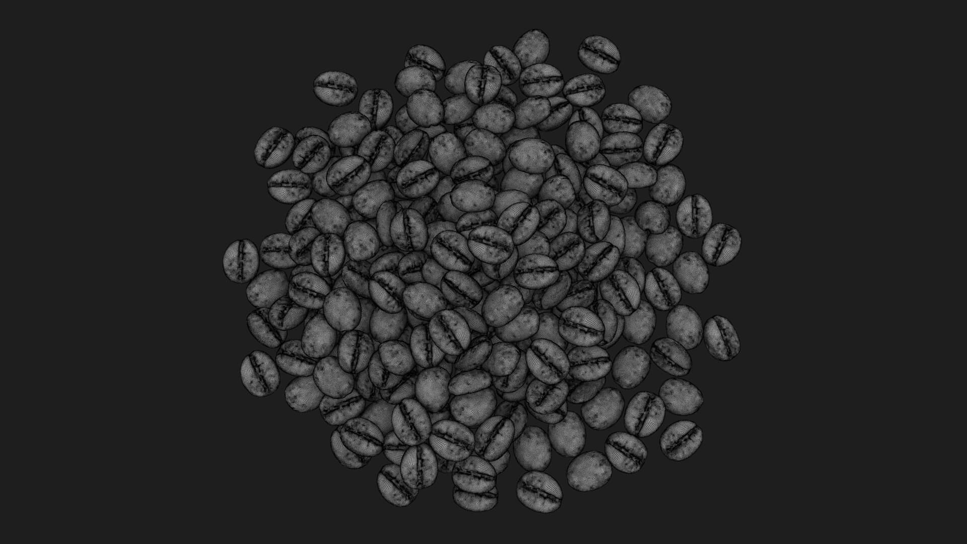 Scattered Coffee Beans 3D Model