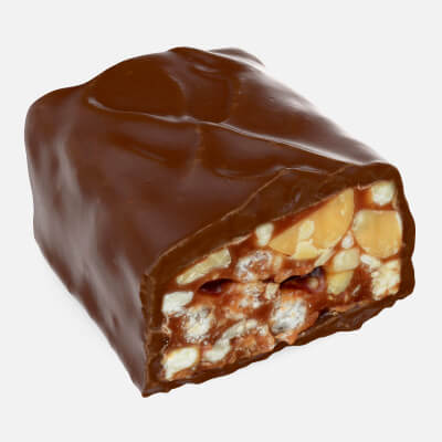 Snickers Almond Milk Chocolate Bar Cut
