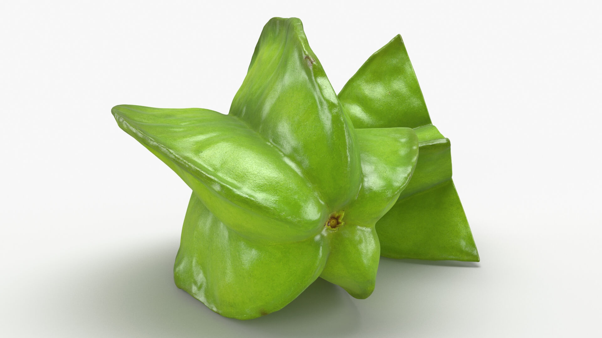 Whole and Cut Star Fruit 3D Model