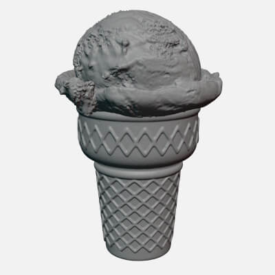 Strawberry Ice Cream Scoop Cone - For 3D Print
