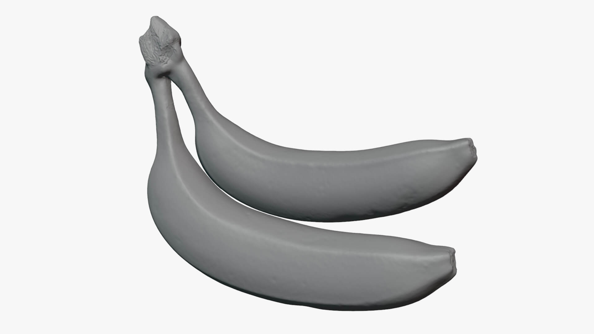 Two Fresh Yellow Bananas - For 3D Print 3D Model