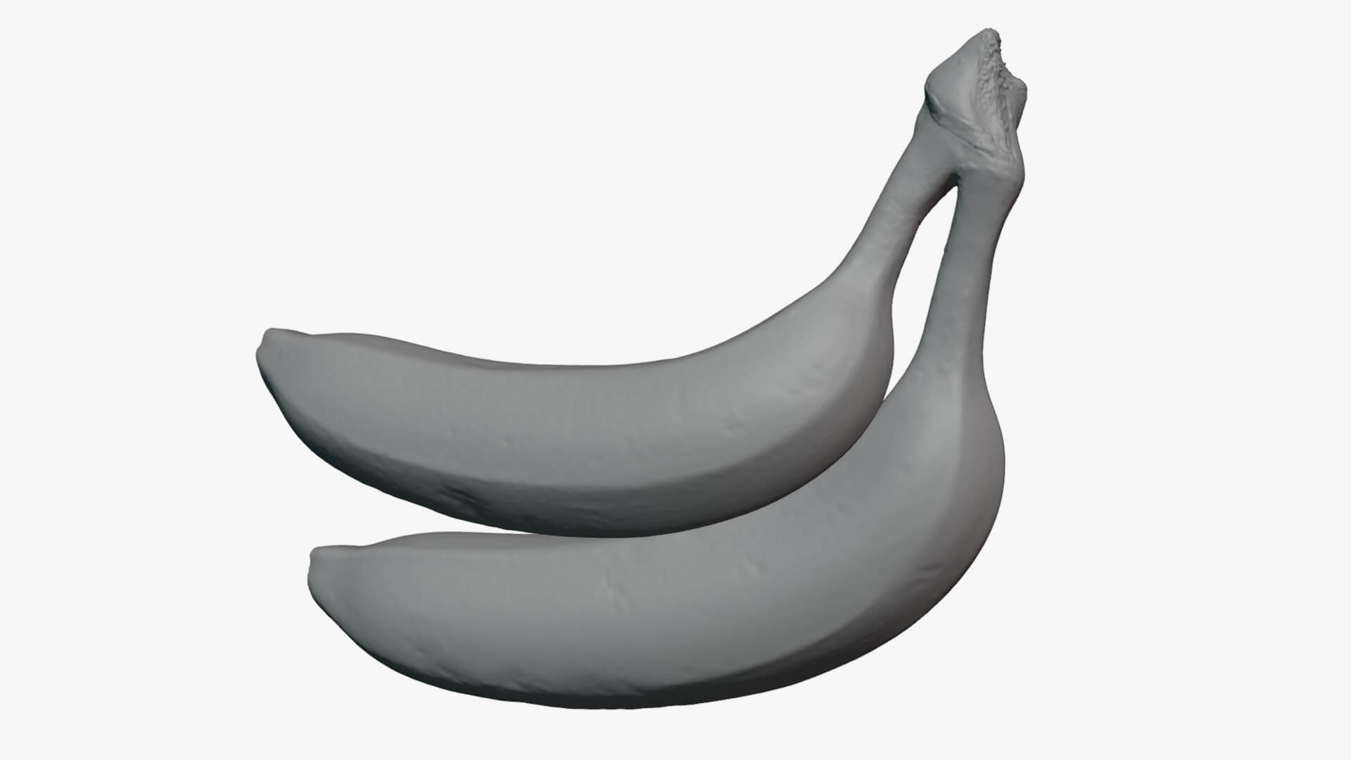 Two Fresh Yellow Bananas - For 3D Print 3D Model