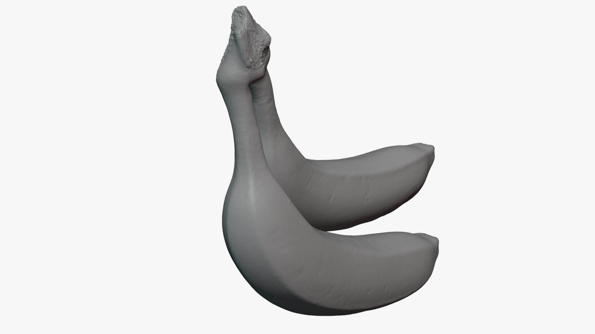 Two Fresh Yellow Bananas - For 3D Print 3D Model