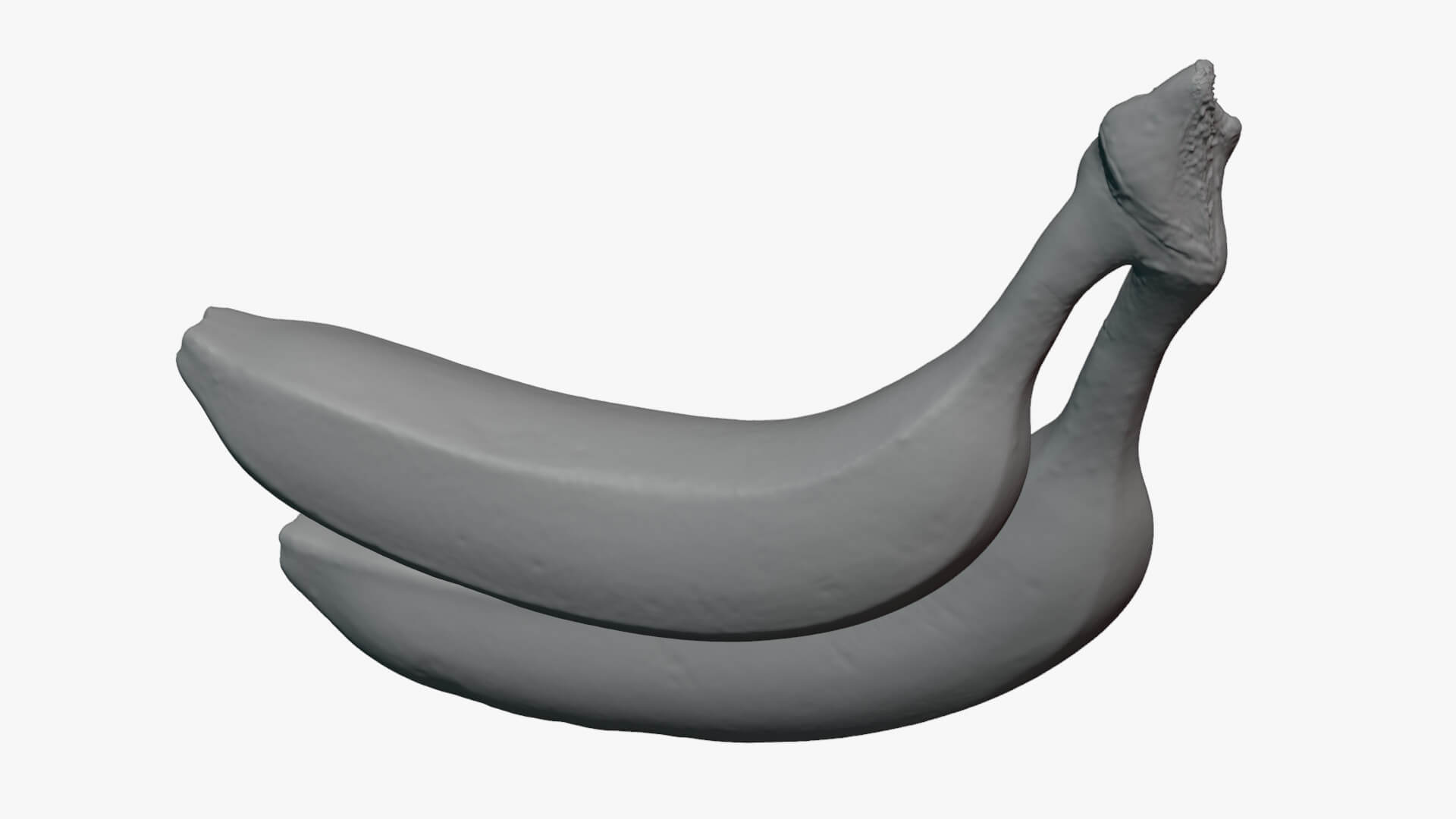 Two Fresh Yellow Bananas - For 3D Print 3D Model