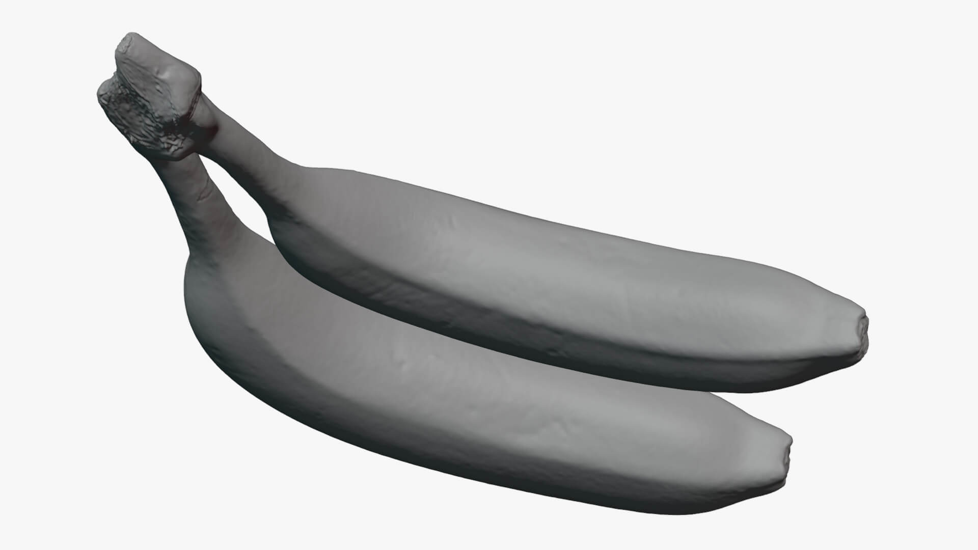 Two Fresh Yellow Bananas - For 3D Print 3D Model