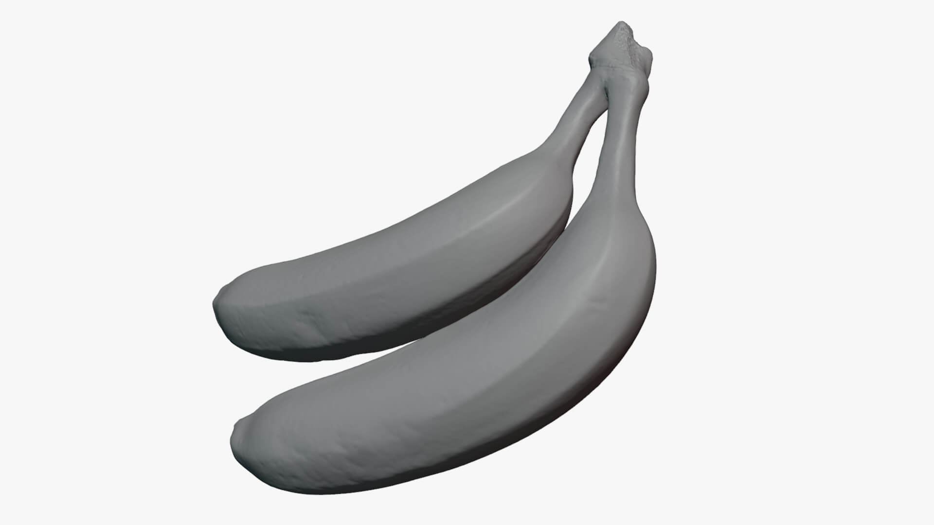 Two Fresh Yellow Bananas - For 3D Print 3D Model