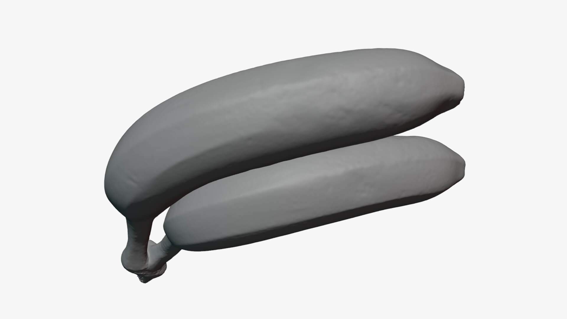 Two Fresh Yellow Bananas - For 3D Print 3D Model