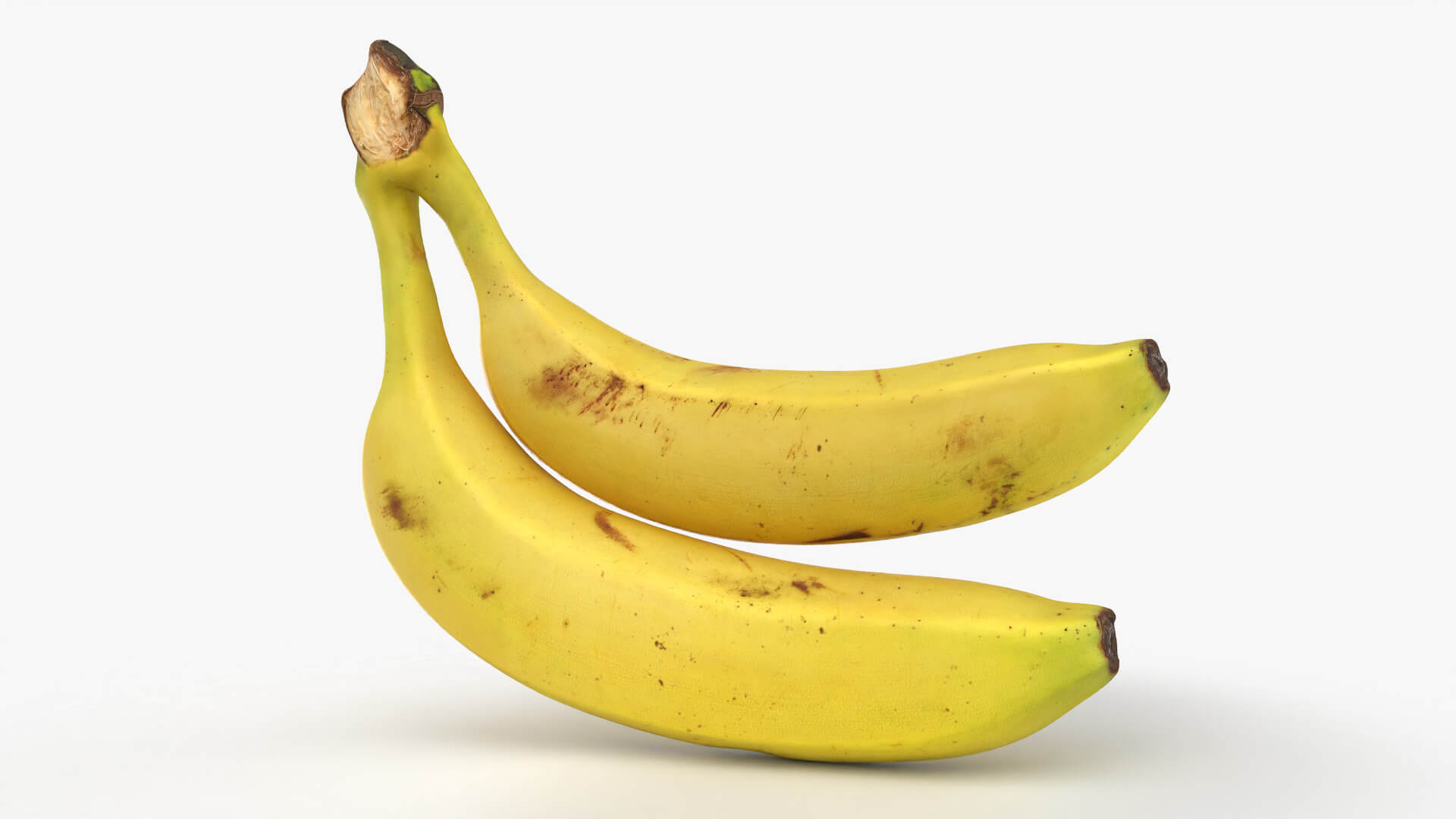 Two Fresh Yellow Bananas 3D Model