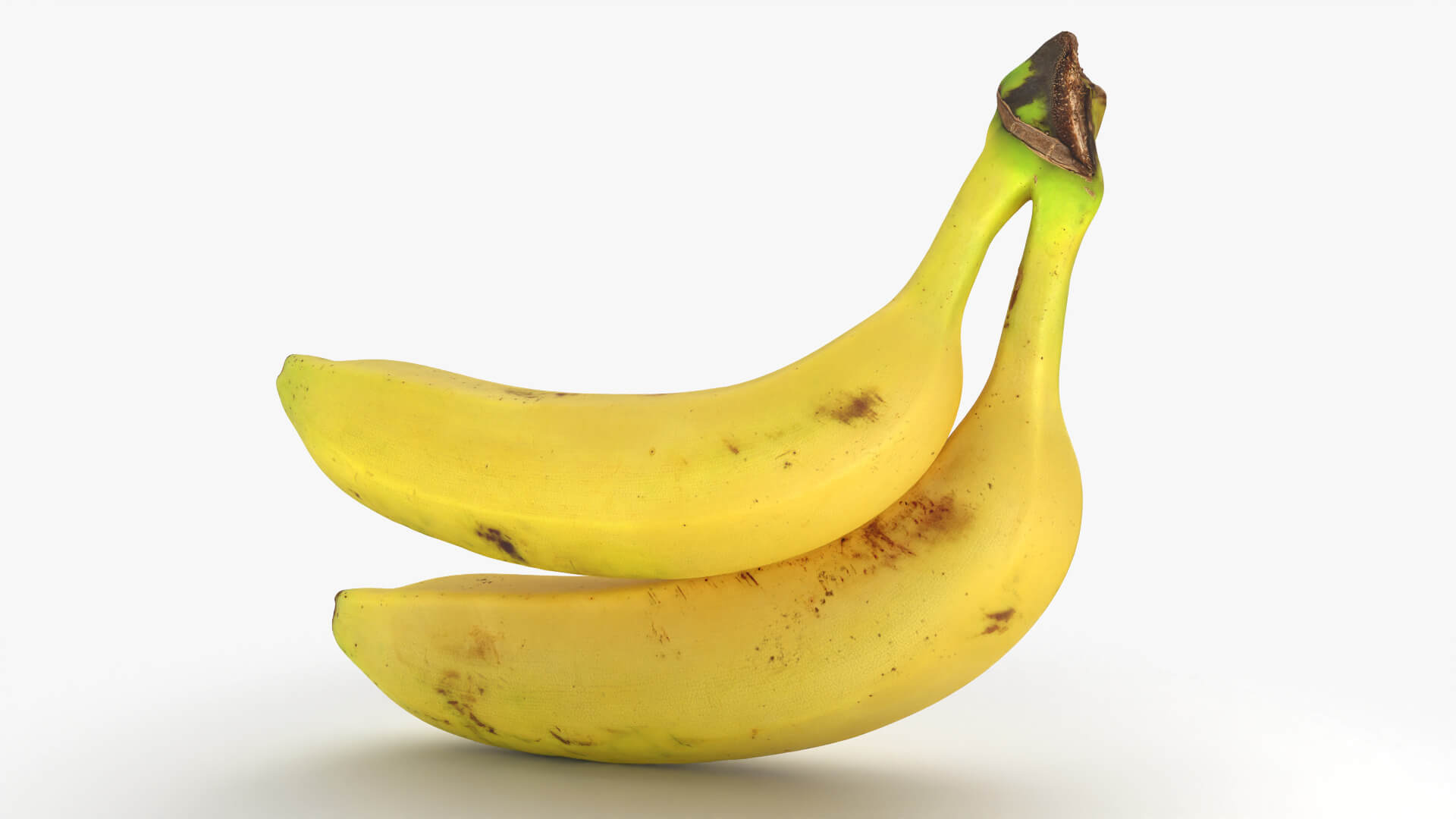 Two Fresh Yellow Bananas 3D Model