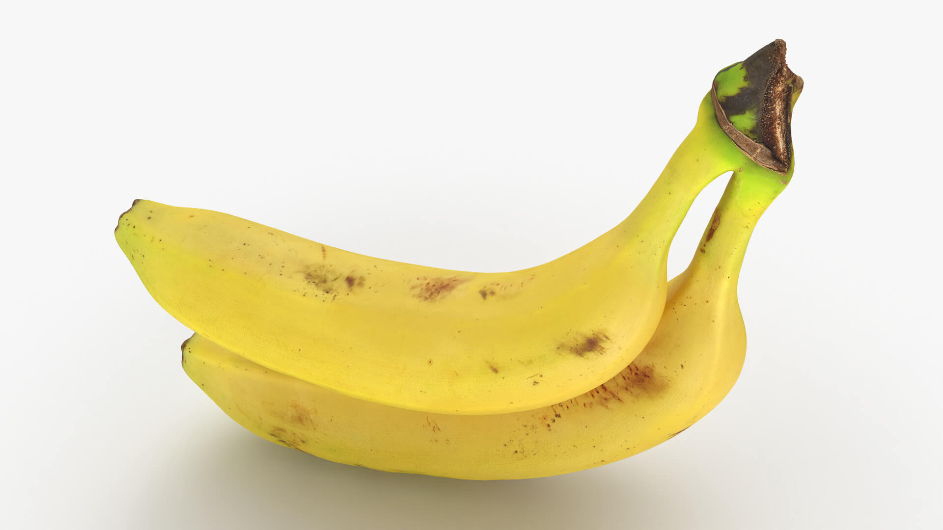 Two Fresh Yellow Bananas 3D Model