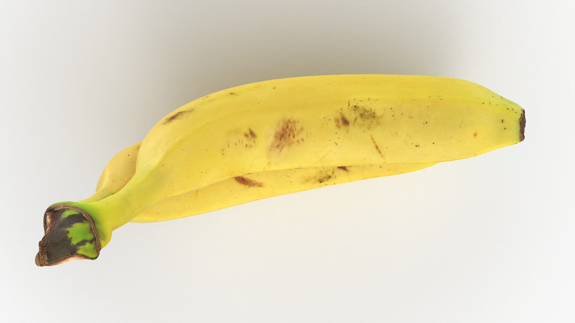 Two Fresh Yellow Bananas 3D Model