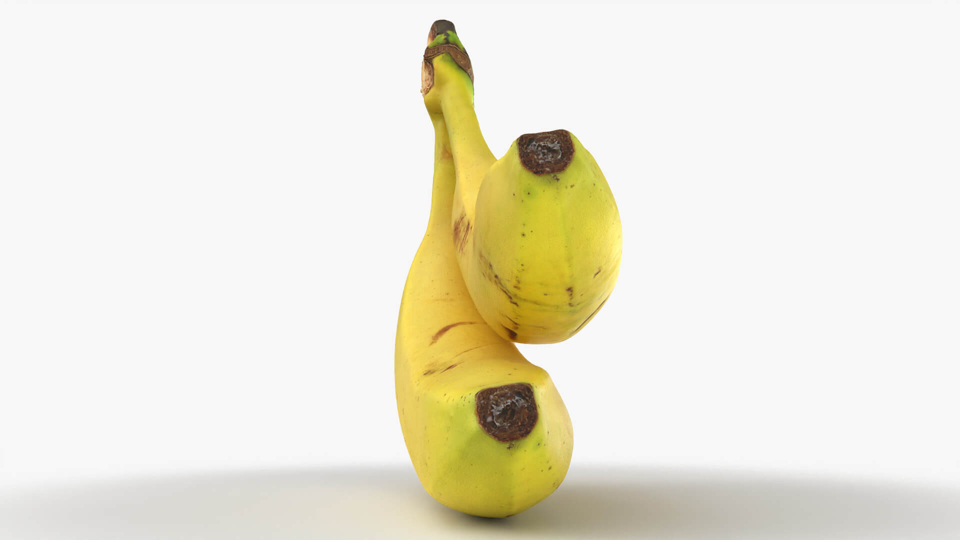 Two Fresh Yellow Bananas 3D Model