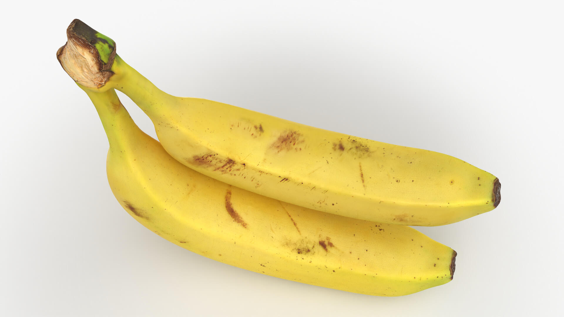 Two Fresh Yellow Bananas 3D Model