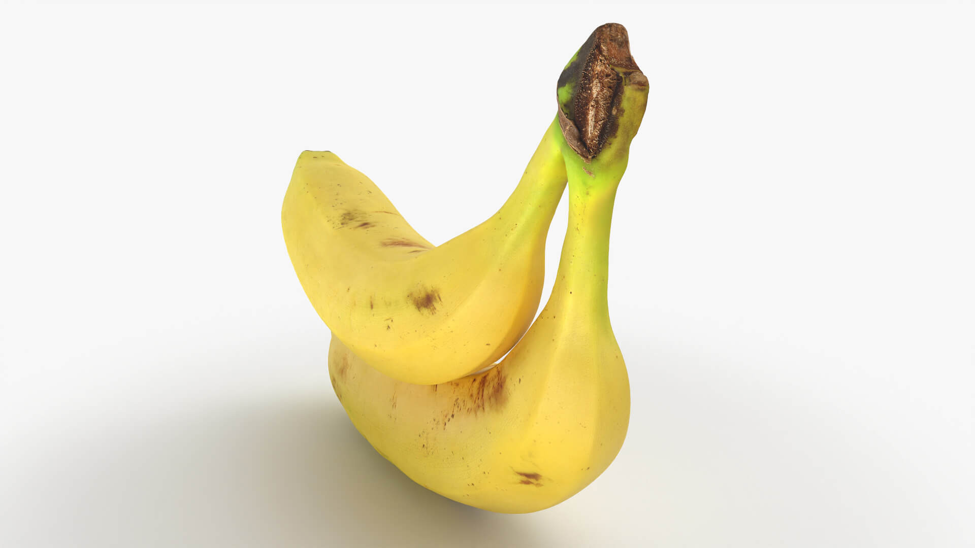 Two Fresh Yellow Bananas 3D Model
