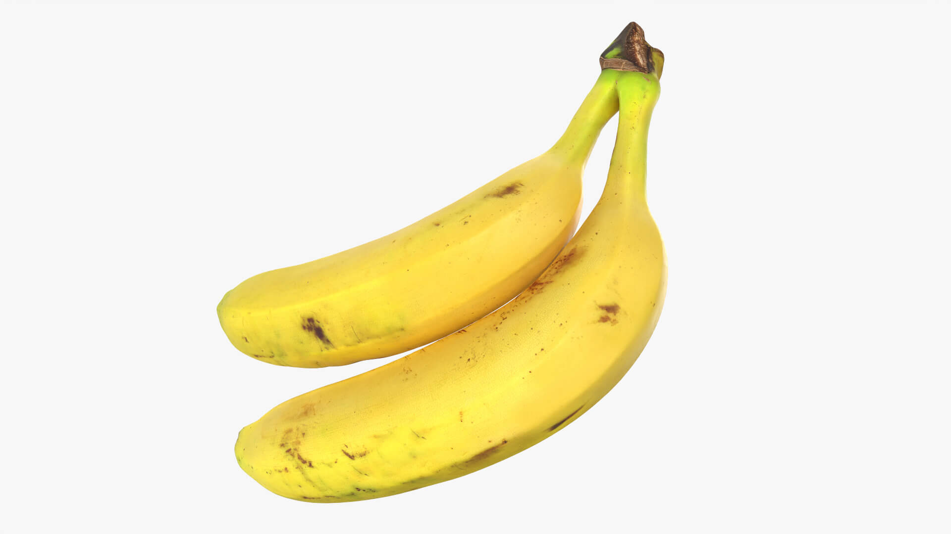 Two Fresh Yellow Bananas 3D Model