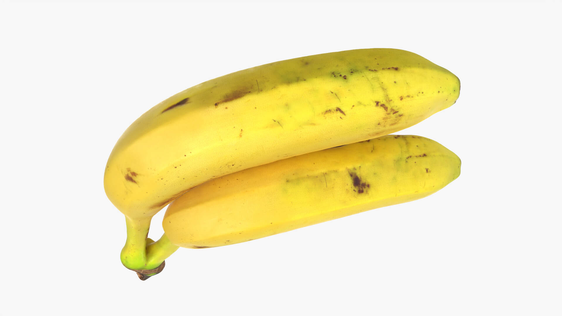 Two Fresh Yellow Bananas 3D Model