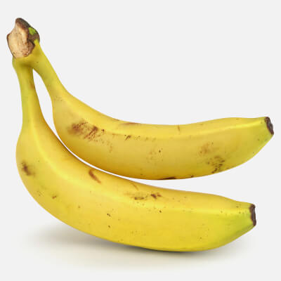 Two Fresh Yellow Bananas