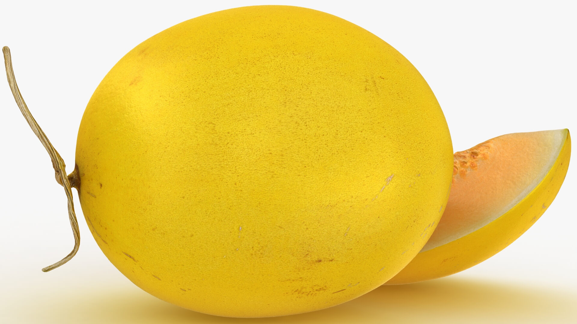 Two Sliced Golden Cantaloupe 3D Model