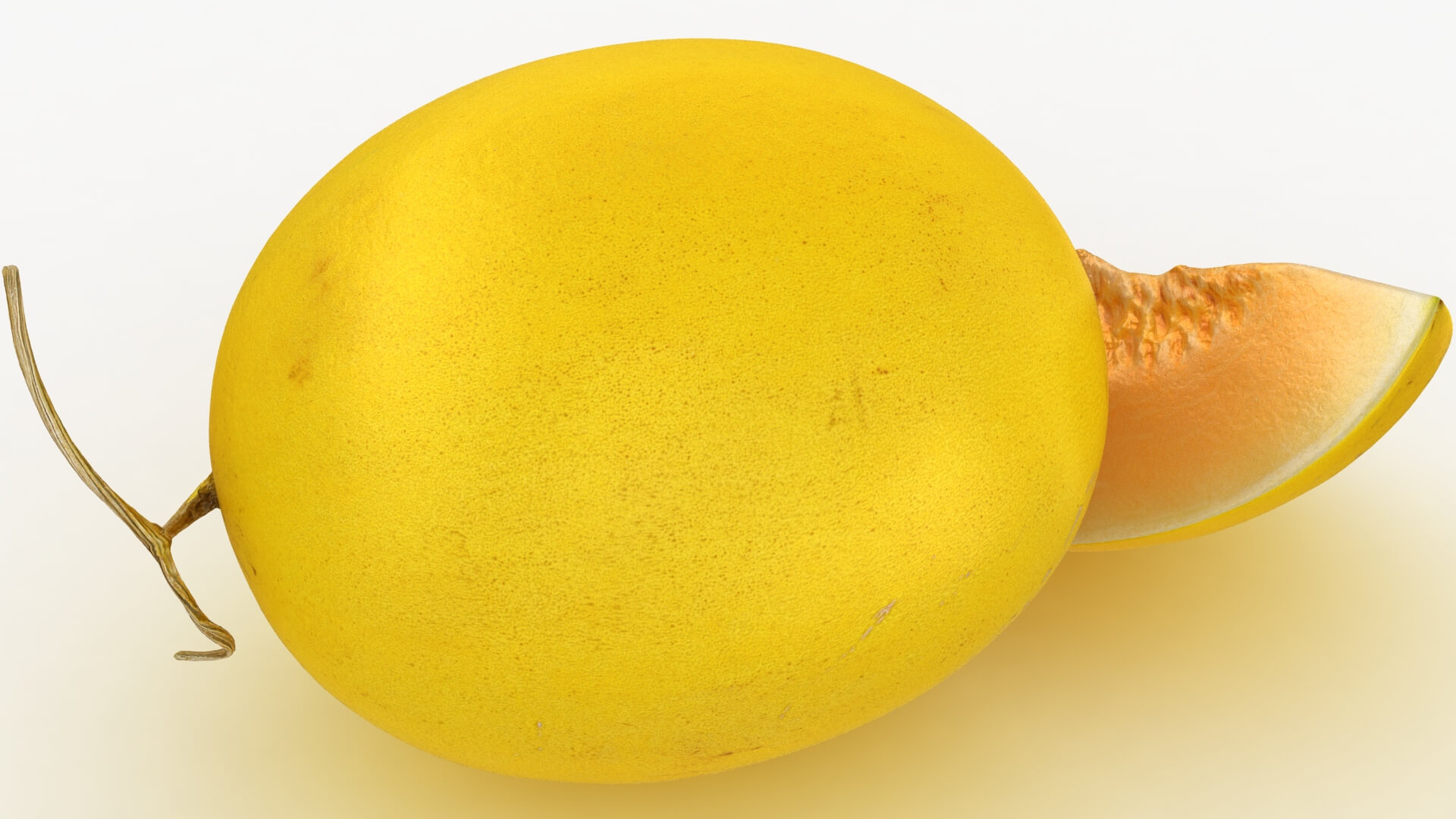 Two Sliced Golden Cantaloupe 3D Model