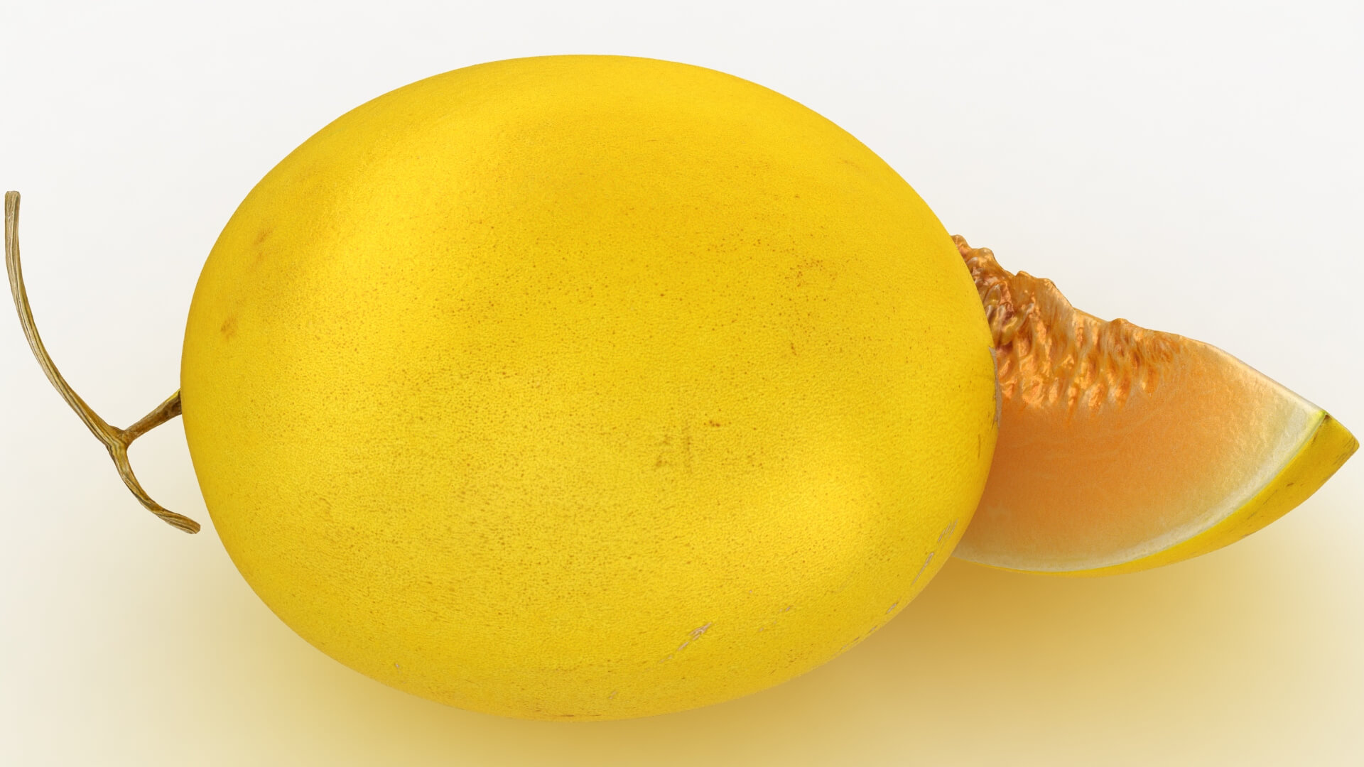 Two Sliced Golden Cantaloupe 3D Model