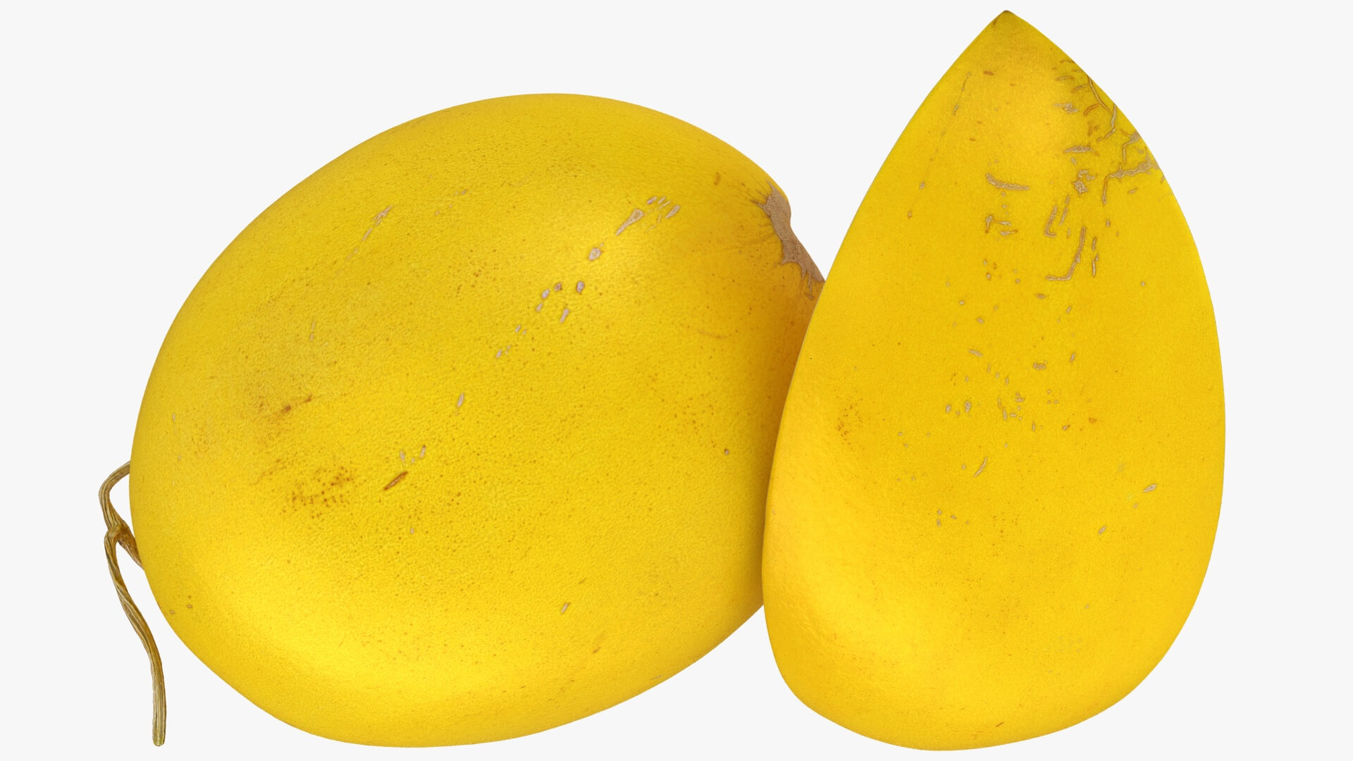 Two Sliced Golden Cantaloupe 3D Model