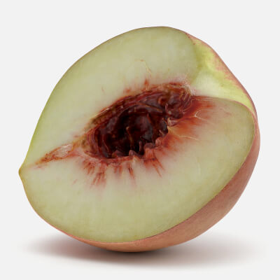 White Peach Half 02 - 3D Scanned