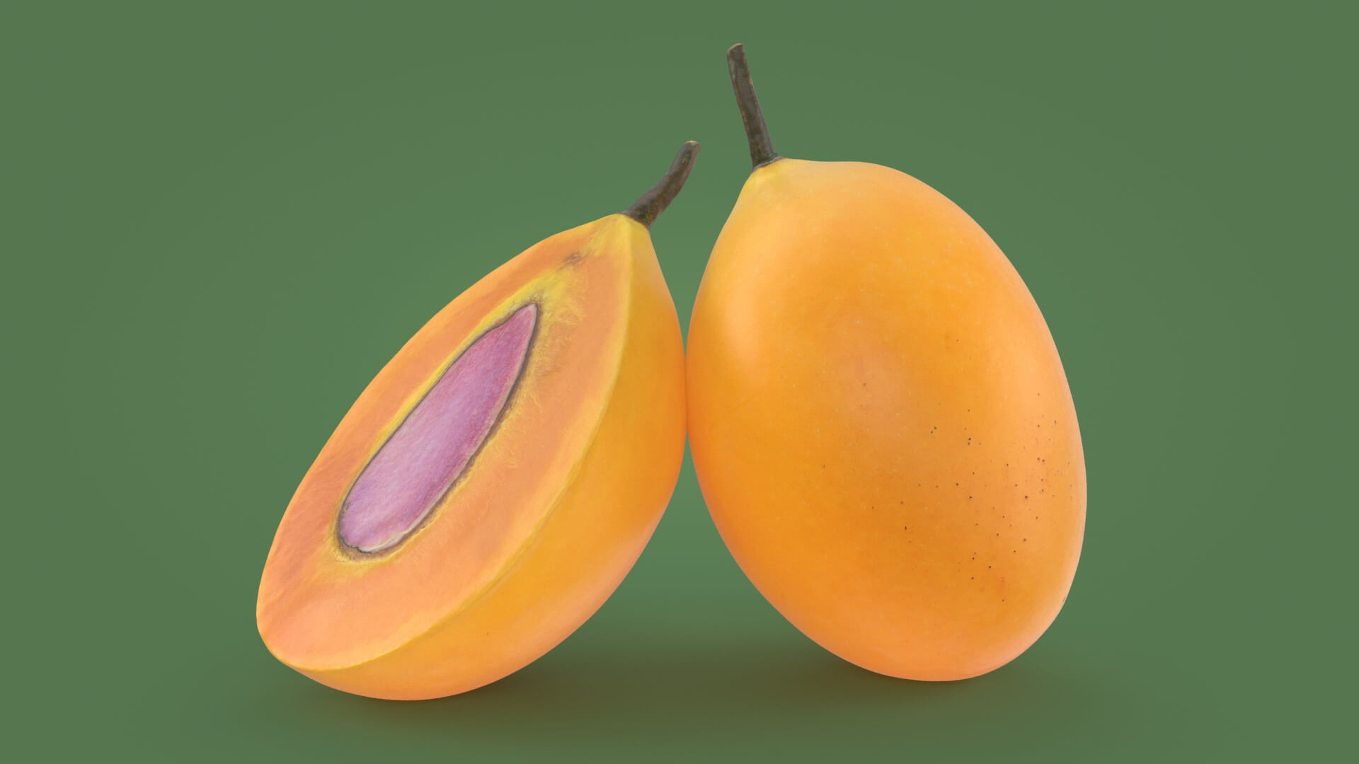 Whole and Half Marian Plum 3D Model