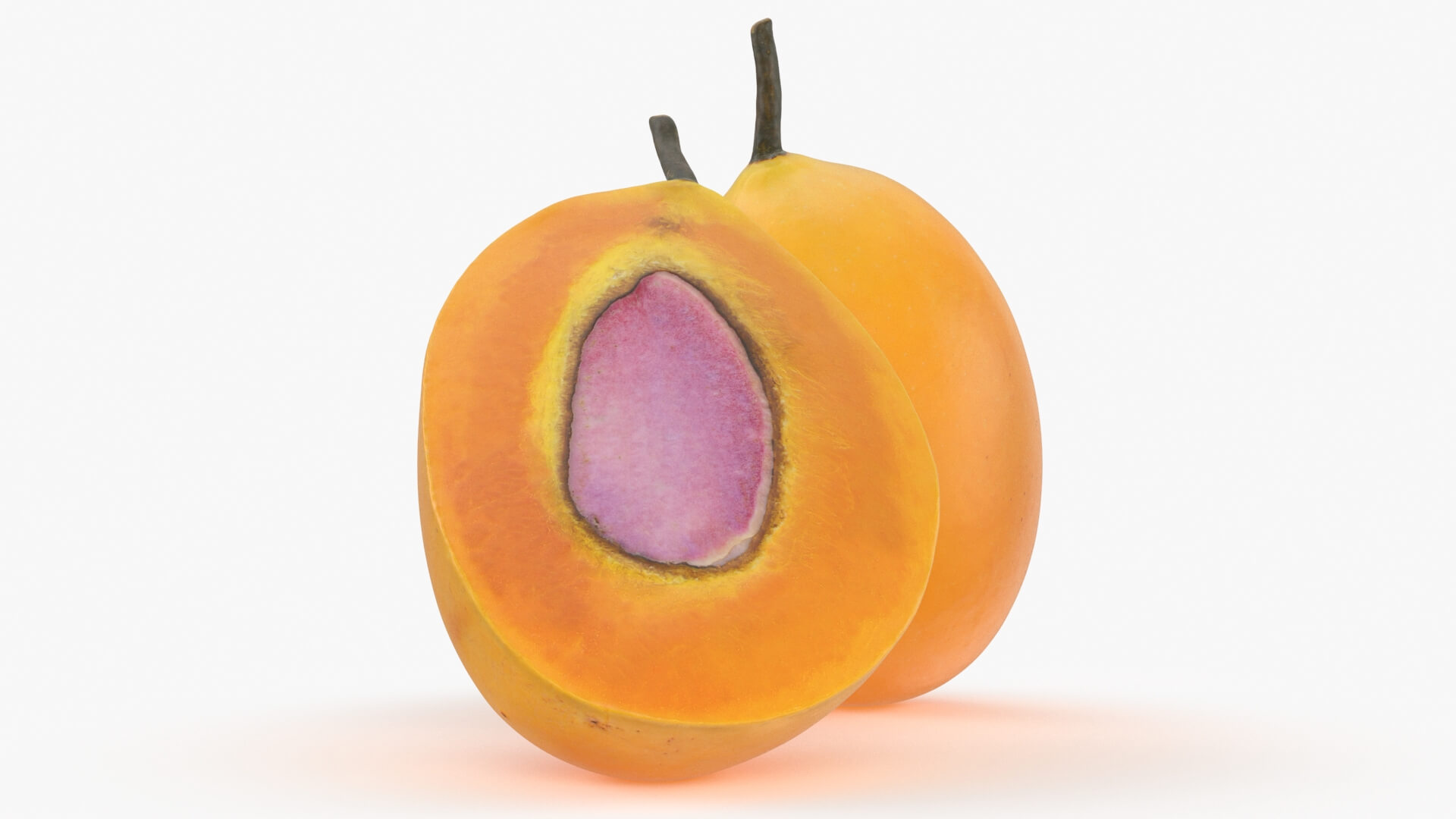 Whole and Half Marian Plum 3D Model