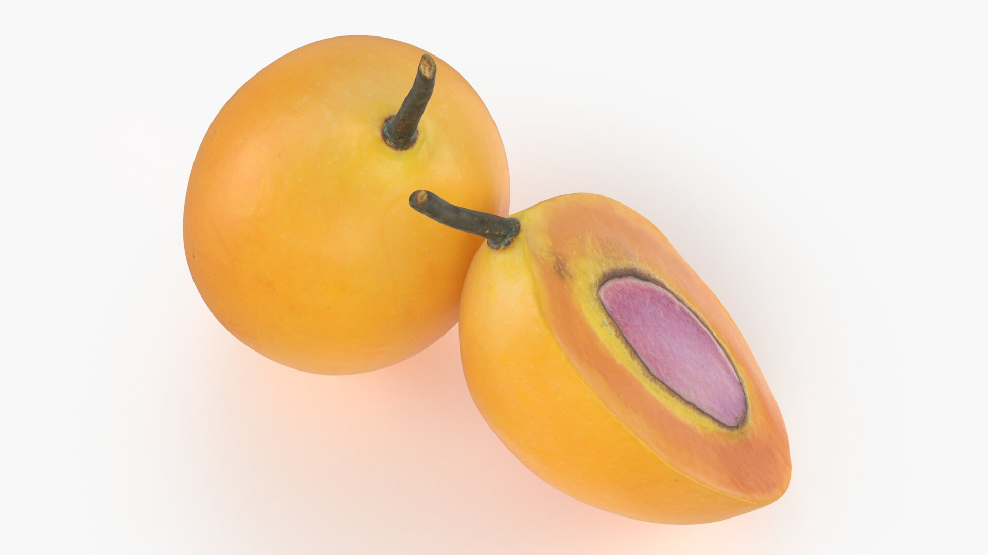 Whole and Half Marian Plum 3D Model