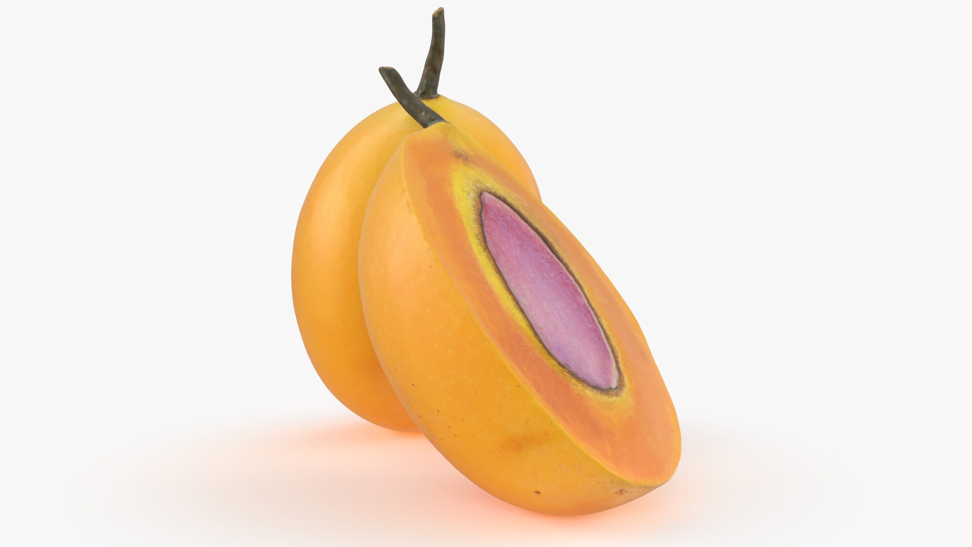 Whole and Half Marian Plum 3D Model