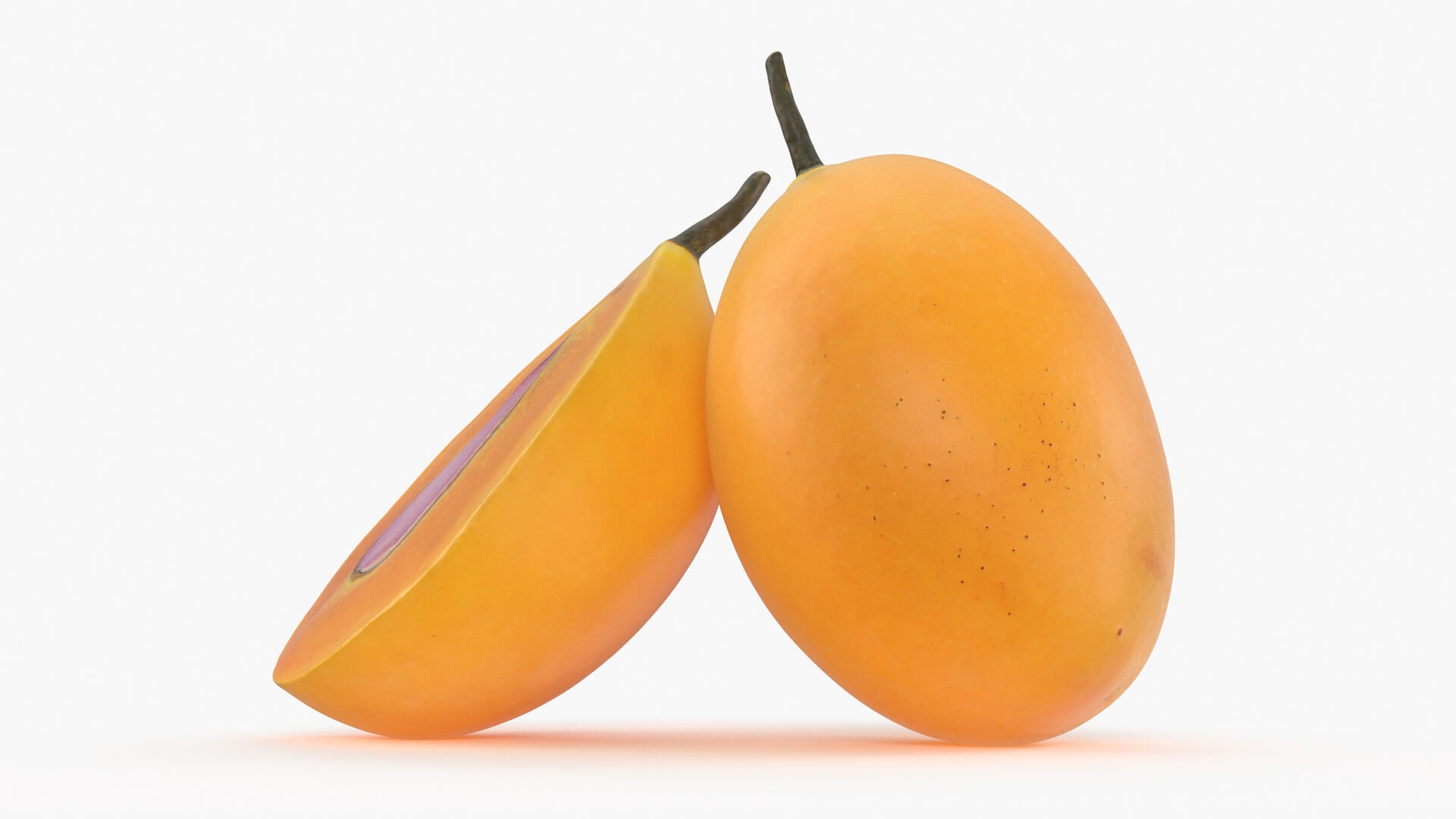 Whole and Half Marian Plum 3D Model